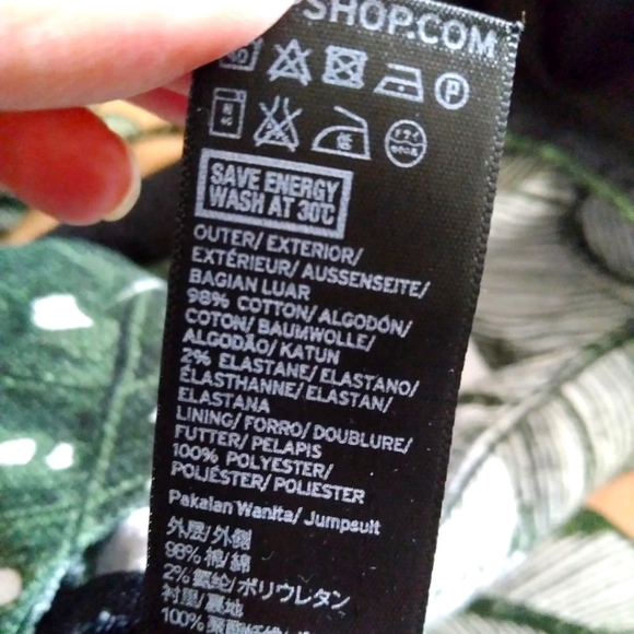 Topshop Palm Frond Tropical romper shortalls, size 4 - Picture 8 of 9